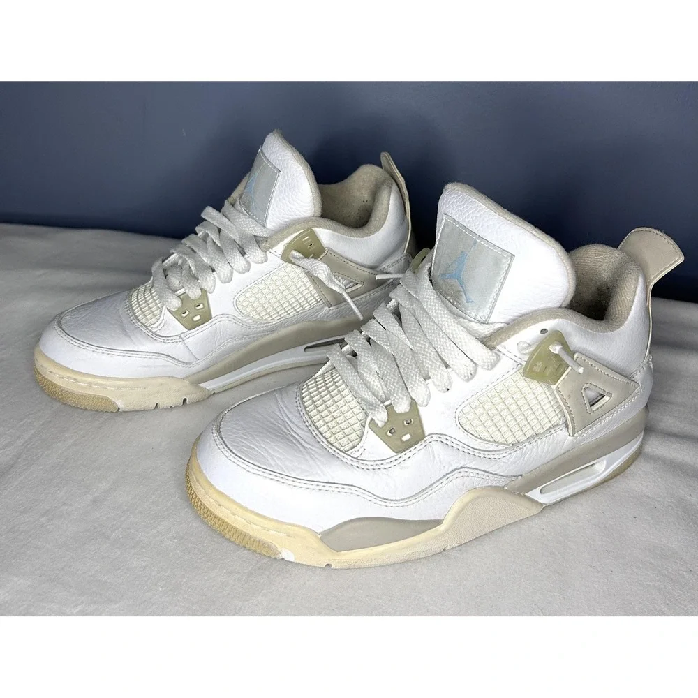 Jordan 4 Retro Linen Sand Shoes Youth Size 5Y White Air Jordan 487724-118